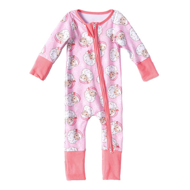 الأكثر مبيعًا بيجامات بسحاب مزدوج للنوم عيد الميلاد طباعة ملابس نوم للأطفال الصغار غطاء مطوي من الخيزران لرومبير أطفالBest Selling Double Zipper Sleepwear Pajamas Christmas Print Toddler Sleepwear Folded Bamboo Romper Cover for Baby