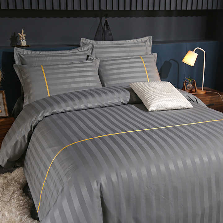Modern Luxury Hotel Stripe Duvet Cover Set Available in 
