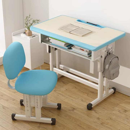 School Furniture Wooden Height Adjustable Table Sponge Chair 