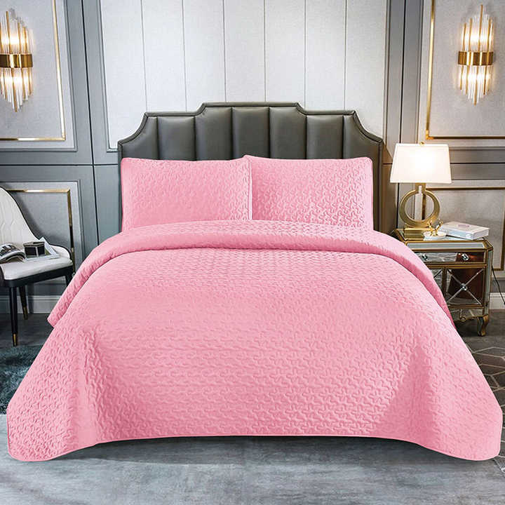 Wrinkle Free Polyester Bedspread Queen Size Quilted 