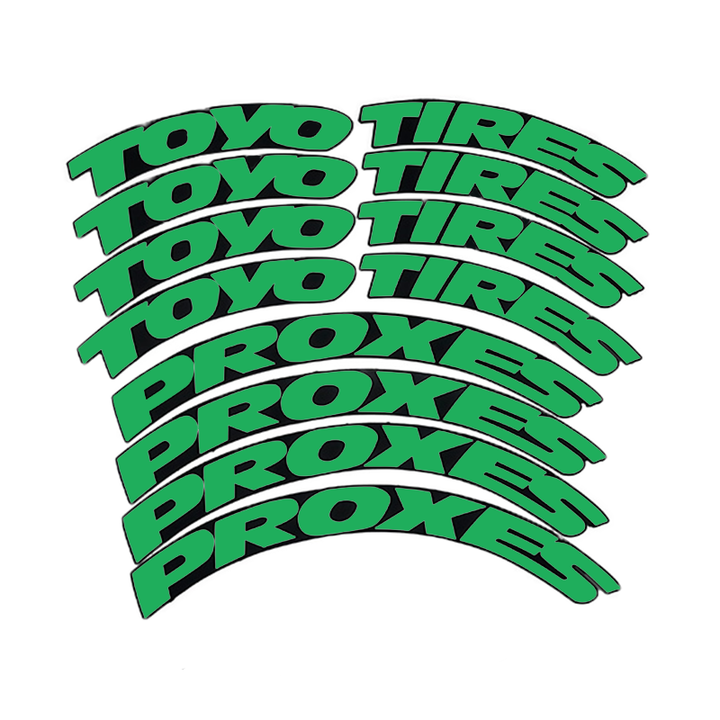 YO TIRES PROXES Tire Letter Stickers PVC Car Body Decor Decals with Lever Letters 