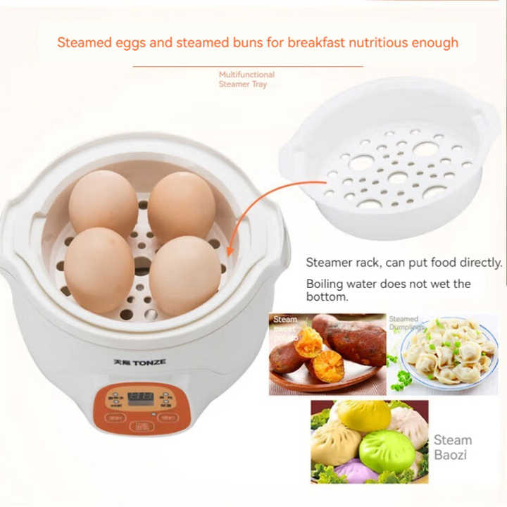 TONZE Portable Slow Cooker OEM Yogurt Porridge Baby Food Maker 0.7L Mini Ceramic Pot Travel Electric Cooker 