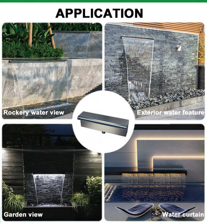 ستارة مياه المسبح المتدفقة المزخرفة لبركة  Decorative Flowing Pool Water Curtain of Artificial Landscape