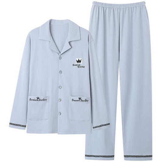 Men's long-sleeved pajamas spring and autumn suit. 