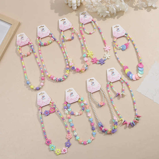 Cartoon Flowers Girls Toy Jewelry Set 