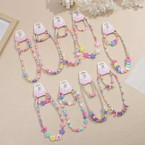 Cartoon Flowers Girls Toy Jewelry Set 