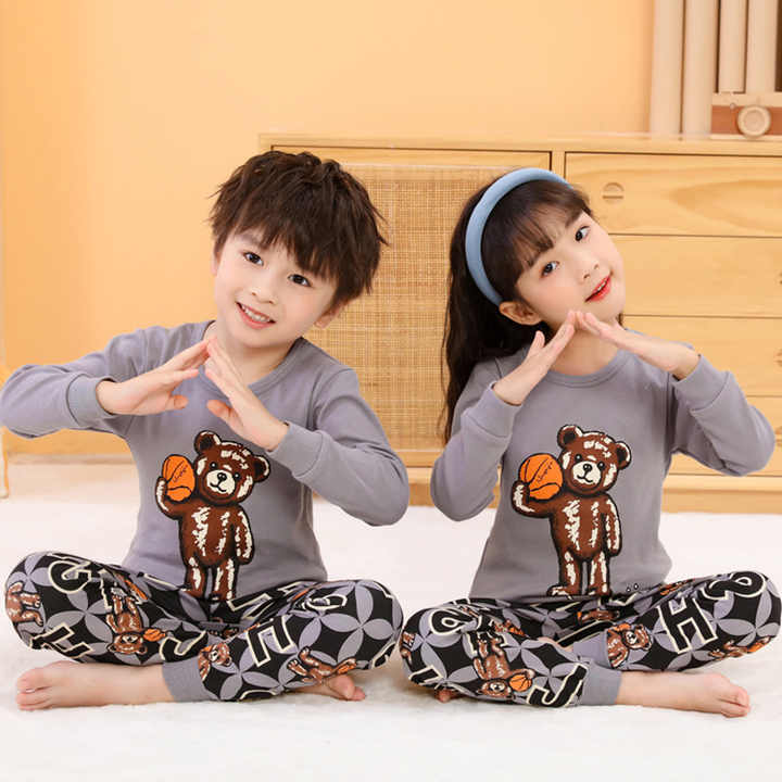 Children's autumn and winter long-sleeved pants set 