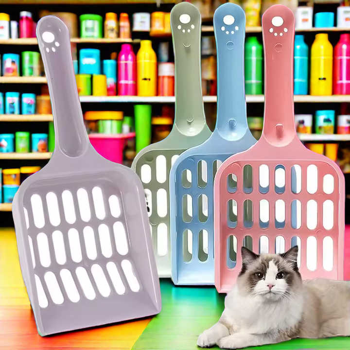 Plastic Colorful Sand Shovel Cute Style Cat Litter Scoop