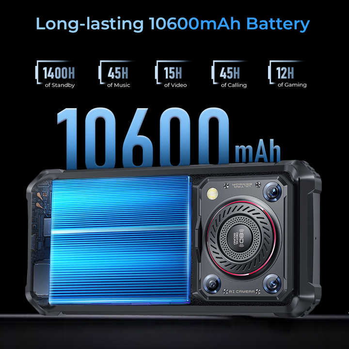 OUKITEL WP36 6.52" HD+ Display 8GB+128GB 10600mAh Android 13 OUKITEL WP36 Rugged Smartphone with 6.52" HD+ Display 