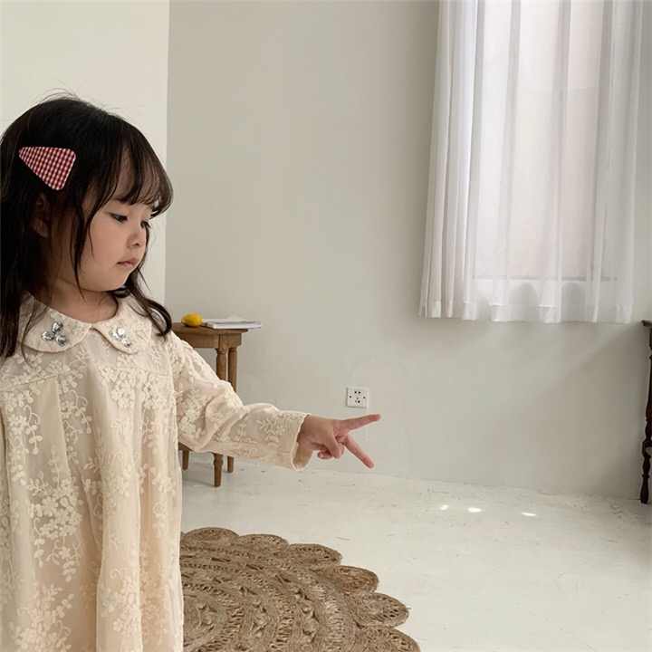 Girls' Dresses Autumn Kids Lapel Lace- New Autumn Girls Kids 