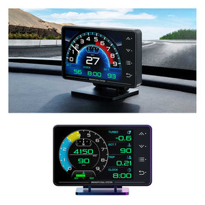 مقياس XS OBD2 + GPS عرض الرأس لأعلى hud . XS OBD2 + GPS Head Up Display HUD Turbocharger Oil