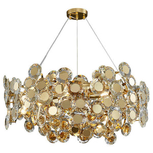 Round crystal gold lamp 