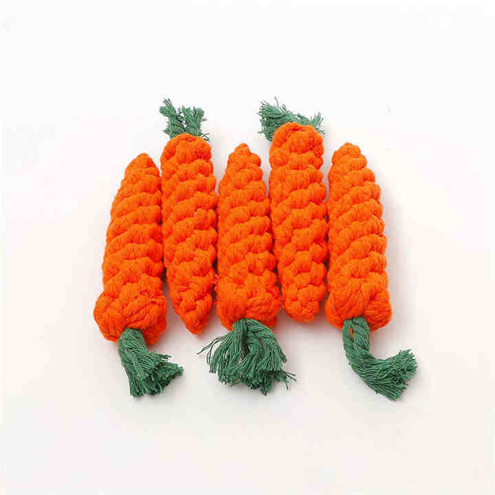Factory Supply Carrot Cotton Rope Knot Toys for Dogs. 