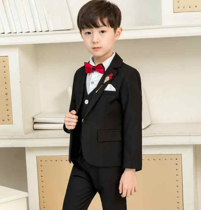 Black White Boys Wedding Suits 