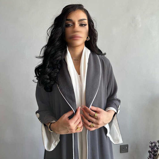 Front Open Abaya Muslim Dresses 