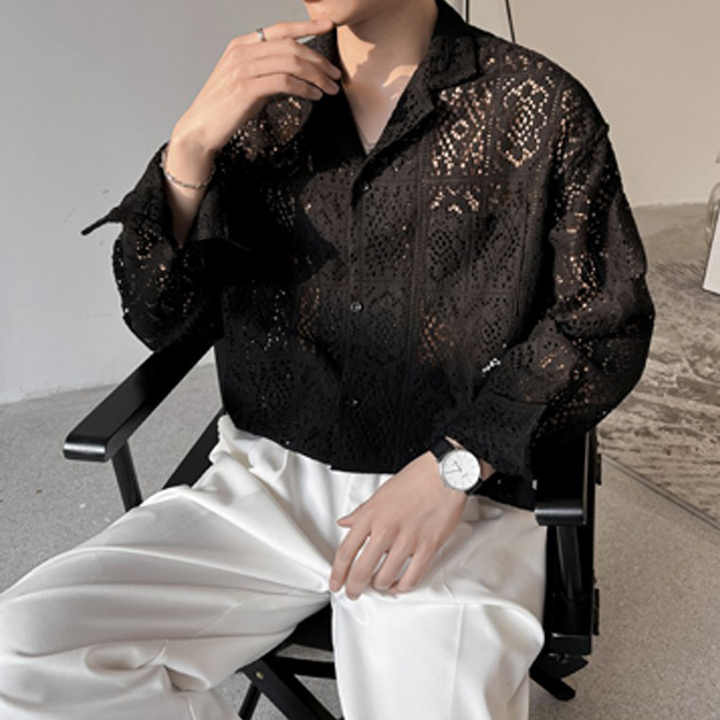 Men's summer crochet shirts 