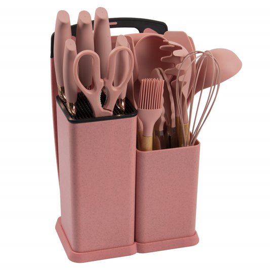 أواني المطبخ 19 قطعة سيليكون  - silicone kitchen utensils with