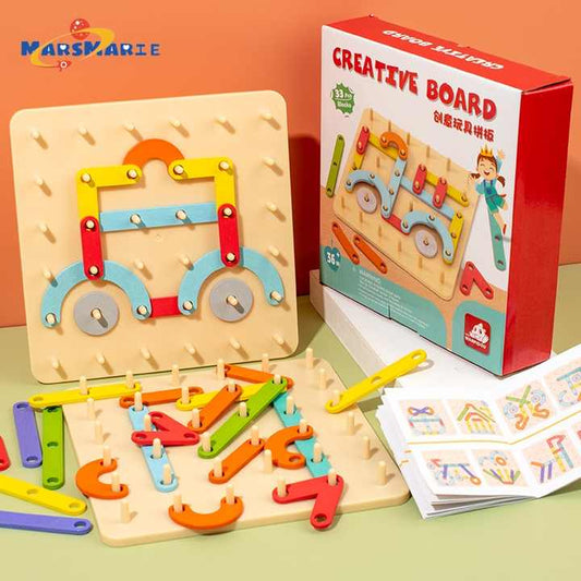لعبة أحجية خشبية إبداعية للأطفال الصغار قابلة   Creative Wooden Puzzle Toy for Toddlers,