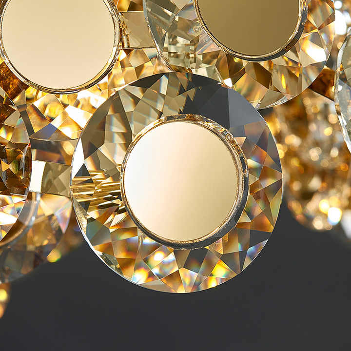 Round crystal gold lamp 