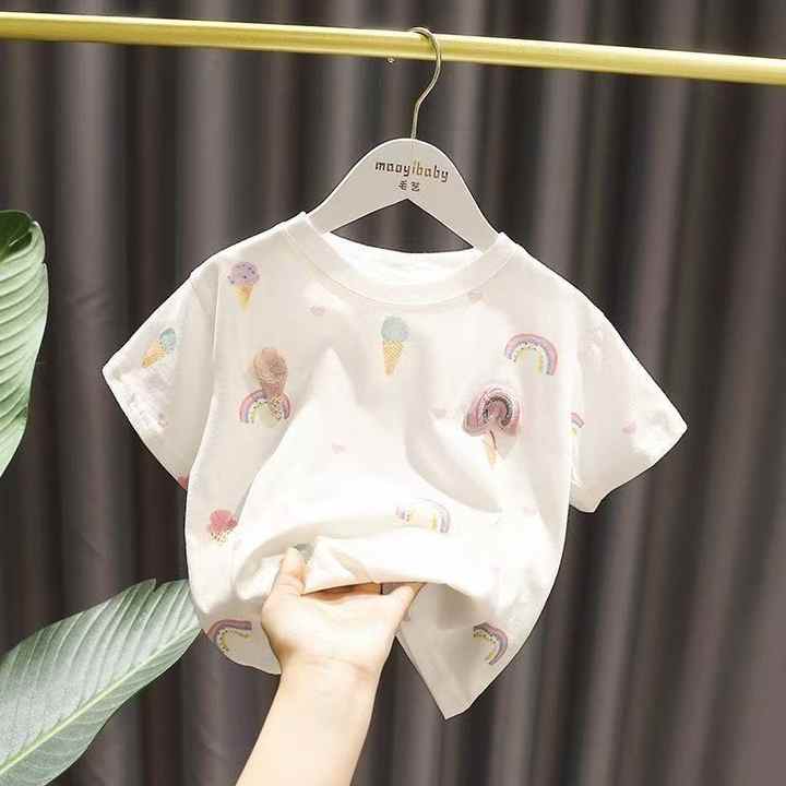 Cute and Soft Baby Skin Friendly Top-Girls' Short Sleeve T-Shirt