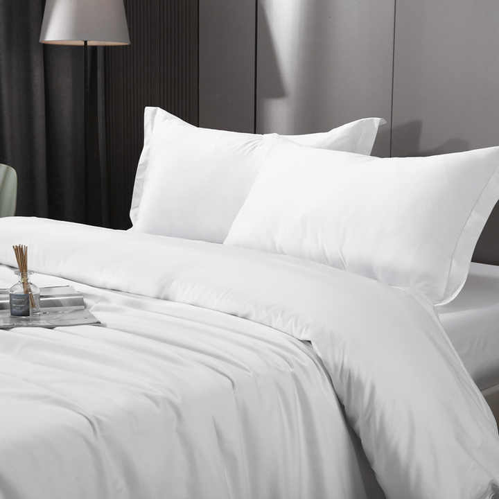 4-piece queen size bed sheet set with five-star embroidery 