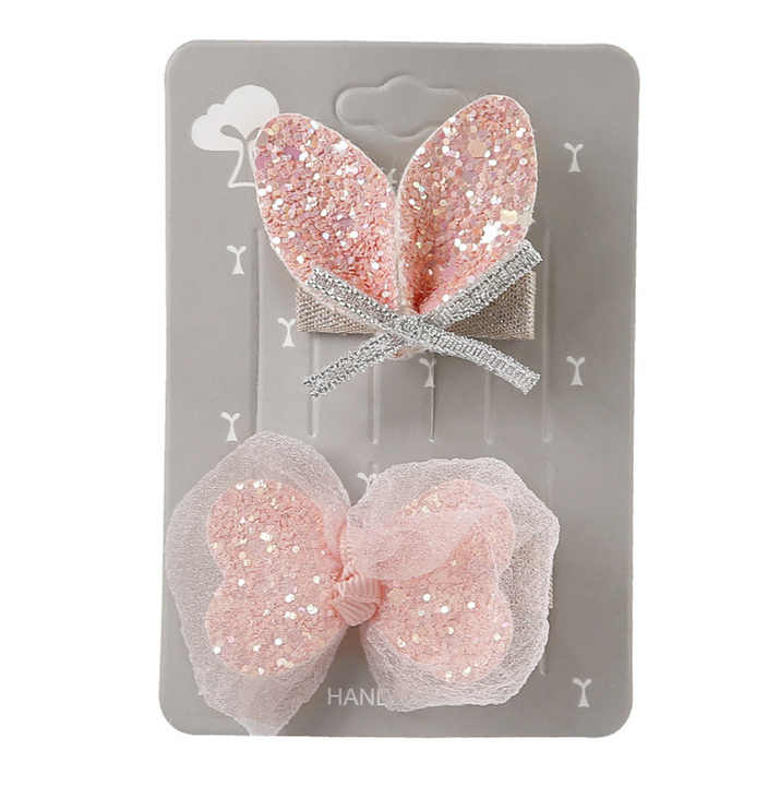 Set Wholesale Cartoon Mesh Knot Bow Hairpins 