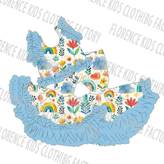 Custom Blue Fluffy Flare Kids - Kids Clothing Set 