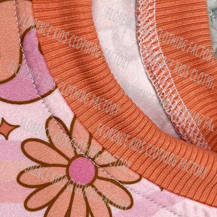 أطقم ملابس بناتي طفلة صيفي رسمية  DH ODM Cute Bamboo Mushroom Print Summer