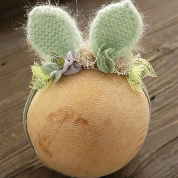 Newborn Photography Props, Handmade Headwear, Baby Supplies, Bunny Hairpin, Hair Clip, Photo Props, Headwearمستلزمات أطفال حديثي الولادة للتصوير الفوتوغرافي ، أغطية رأس يدوية ، مستلزمات أطفال ، دبوس شعر أرنب ، دبوس شعر ، إكسسوارات صور ، أغطية رأس