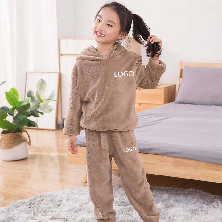 Children's long-sleeved velvet pajamas 