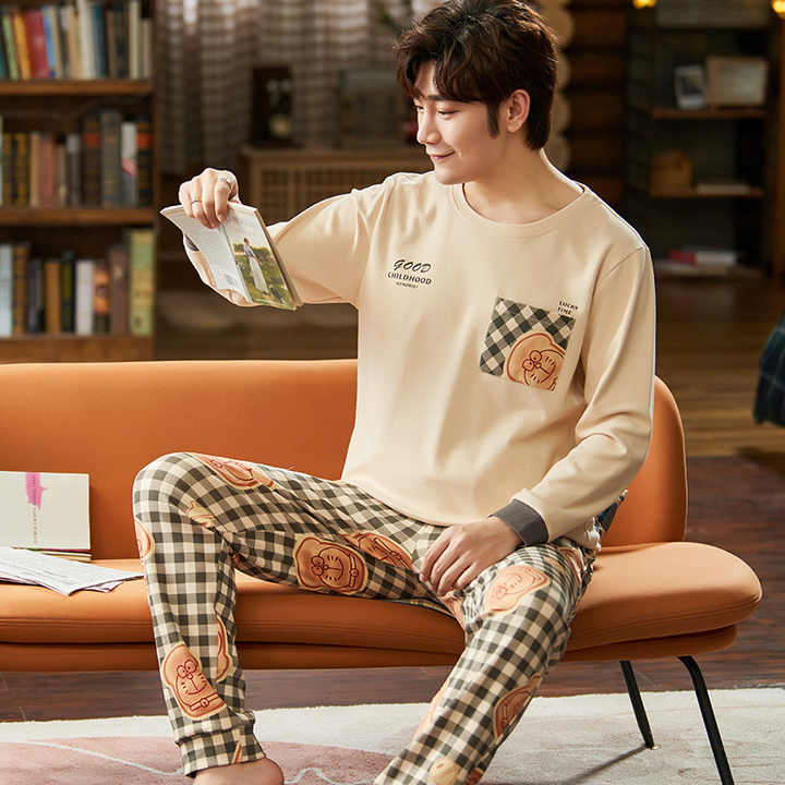Men's Stylish Long Sleeve Autumn Sleepwear 