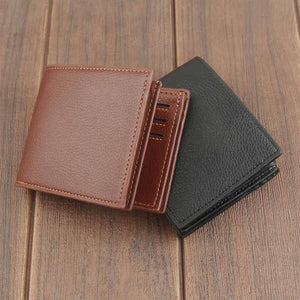 Wholesale Stylish PU Leather Wallet Men Simple Casual Short Small Wallet Clutch Male Purse 