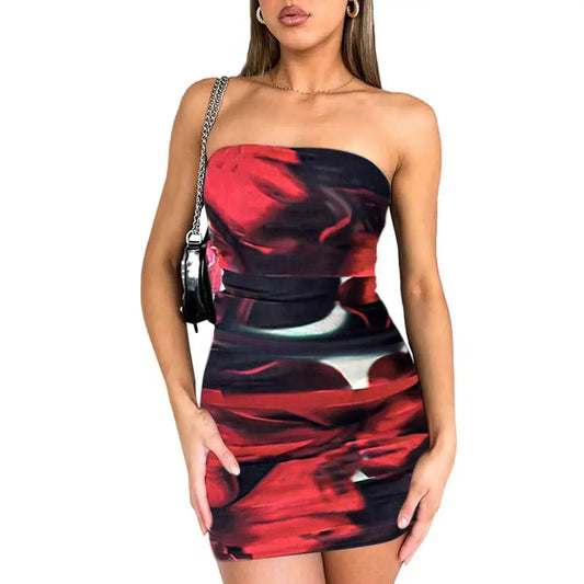 Sexy strapless short dress 