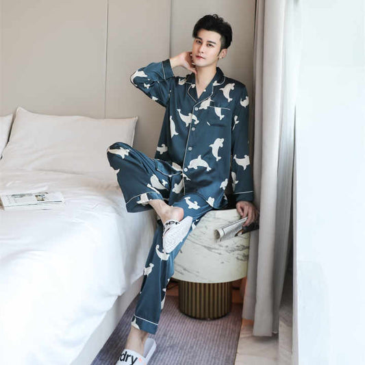 Men's Plus Size Pajamas for Spring and Autumn 