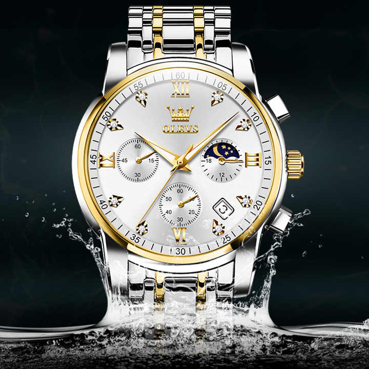 Men's Diamond Waterproof Quartz Watch 