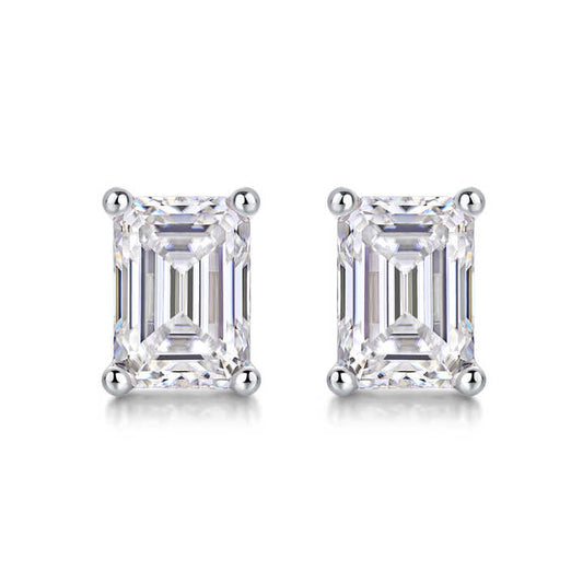 silver moissanite earrings 