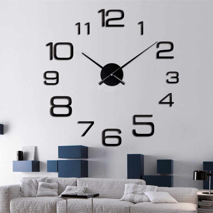 Large Frameless Wall Clock with Round Design 