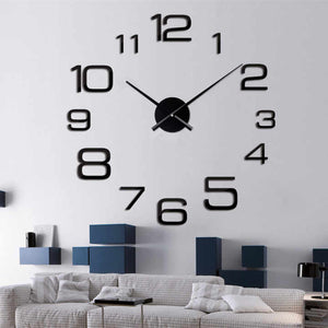 Large Frameless Wall Clock with Round Design 