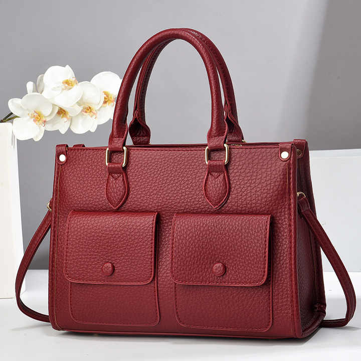 Stylish Lychee Pattern Large Capacity Tote Bag 