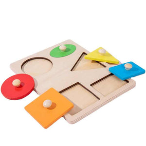 Montessori Geometric Wooden Toys Set for Babies and 