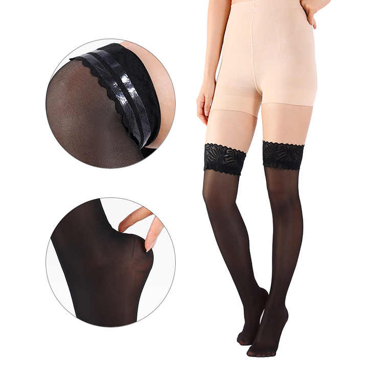 Non-Slip Knitted Legs Stockings Thigh Length High quality medical compression stockings with 15-20 mmHg pressure, suitable for spring and summer
