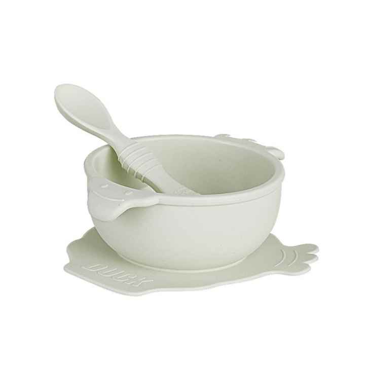 Wholesale Supplies Dinnerware Baby Products BPA Free Soft Suction Spoon Silicone Plate Baby Bowl Waterproof Baby Bibs 