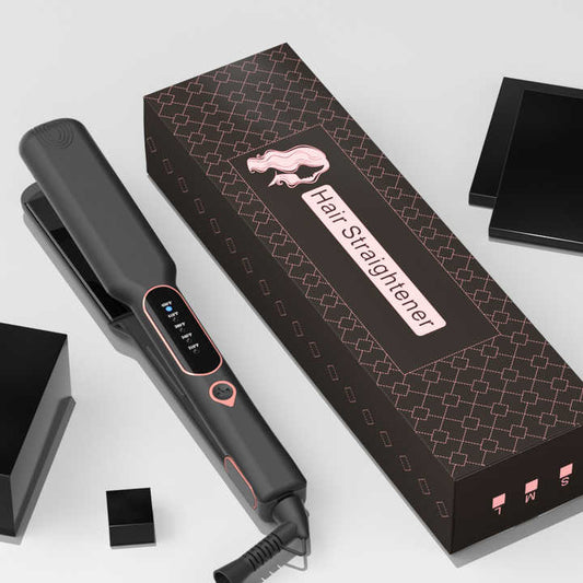Hair straightener with LED display 