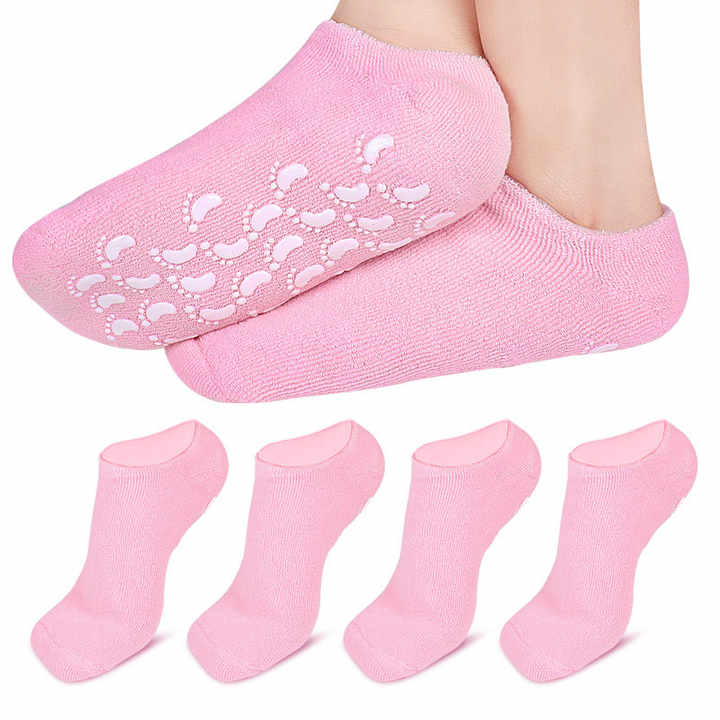 Open Toe Recovery Socks Day Night Care Moisturizing Silicone Gel Heel Socks for Dry and Cracked Skin