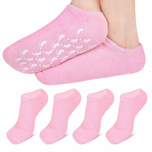 Open Toe Recovery Socks Day Night Care Moisturizing Silicone Gel Heel Socks for Dry and Cracked Skin