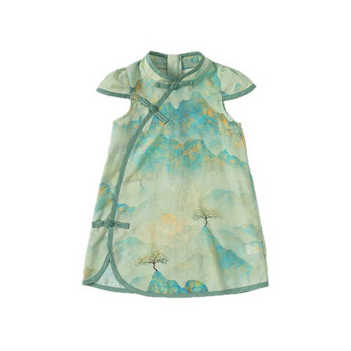 Chinese Style Little Girl Sleeveless Dress 