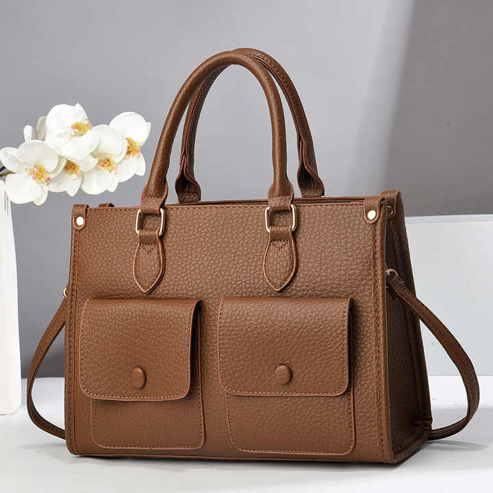 Stylish Lychee Pattern Large Capacity Tote Bag 
