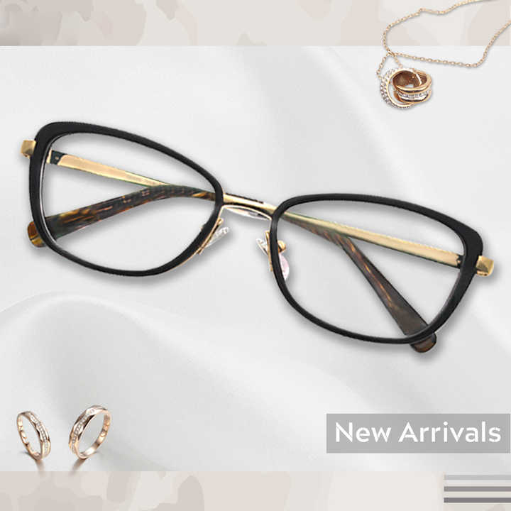 Luxury Vintage Gold Women's Prescription Eyeglasses 