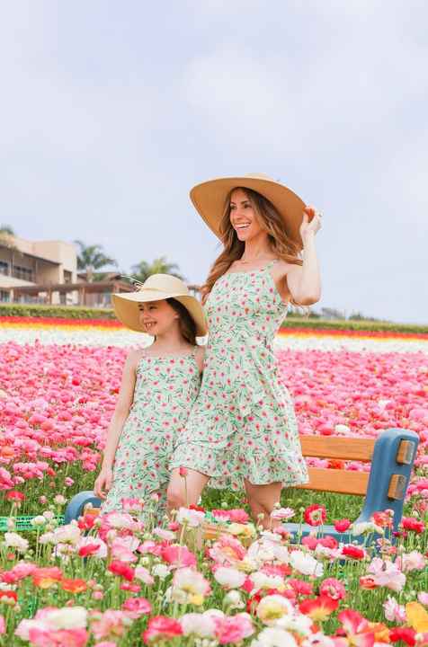 Mommy and Me Floral Print Matching Dress 