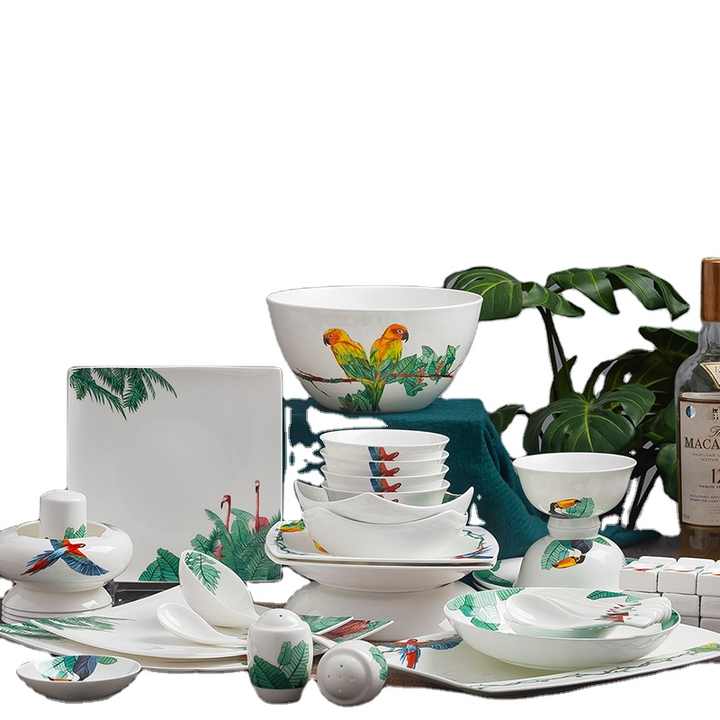 Western Porcelain Dinnerware Set Plates 